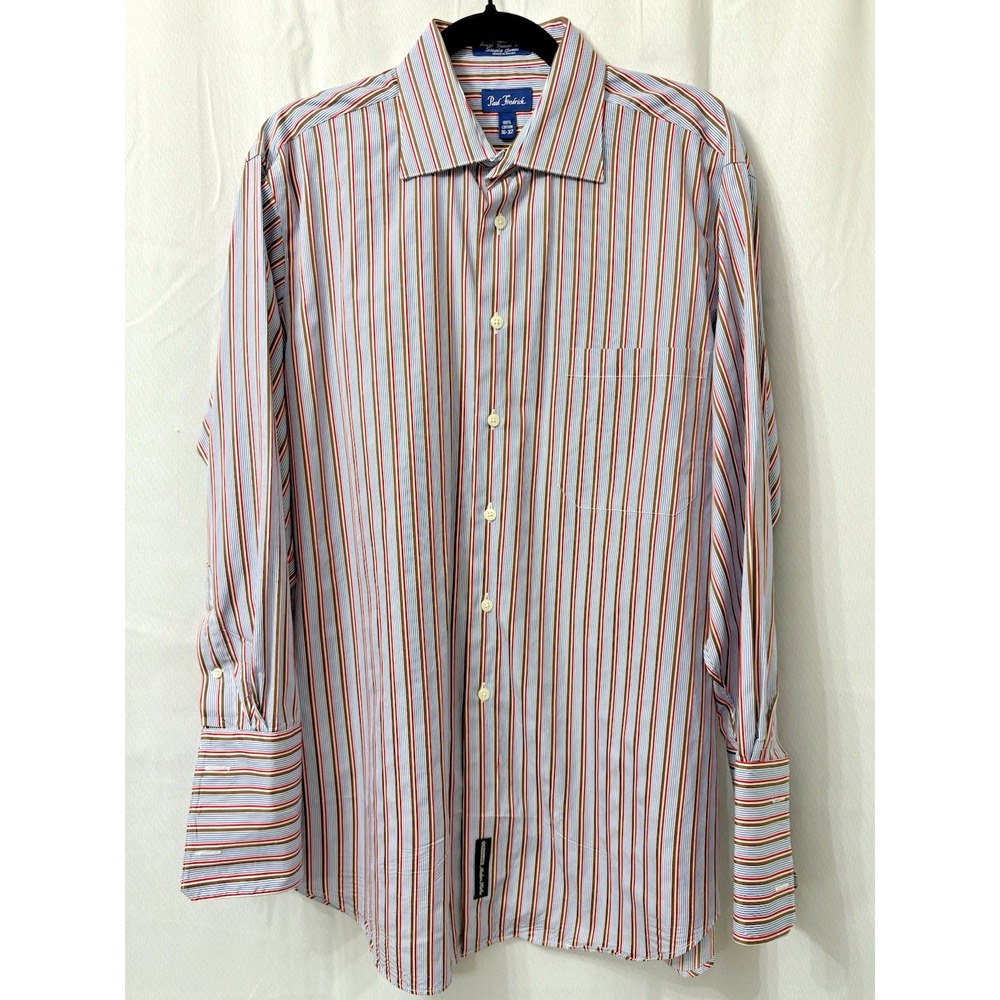 Paul Frederick Mens‎ Long Sleeve Shirt Size 16-32 Cotton Button Down French cuff